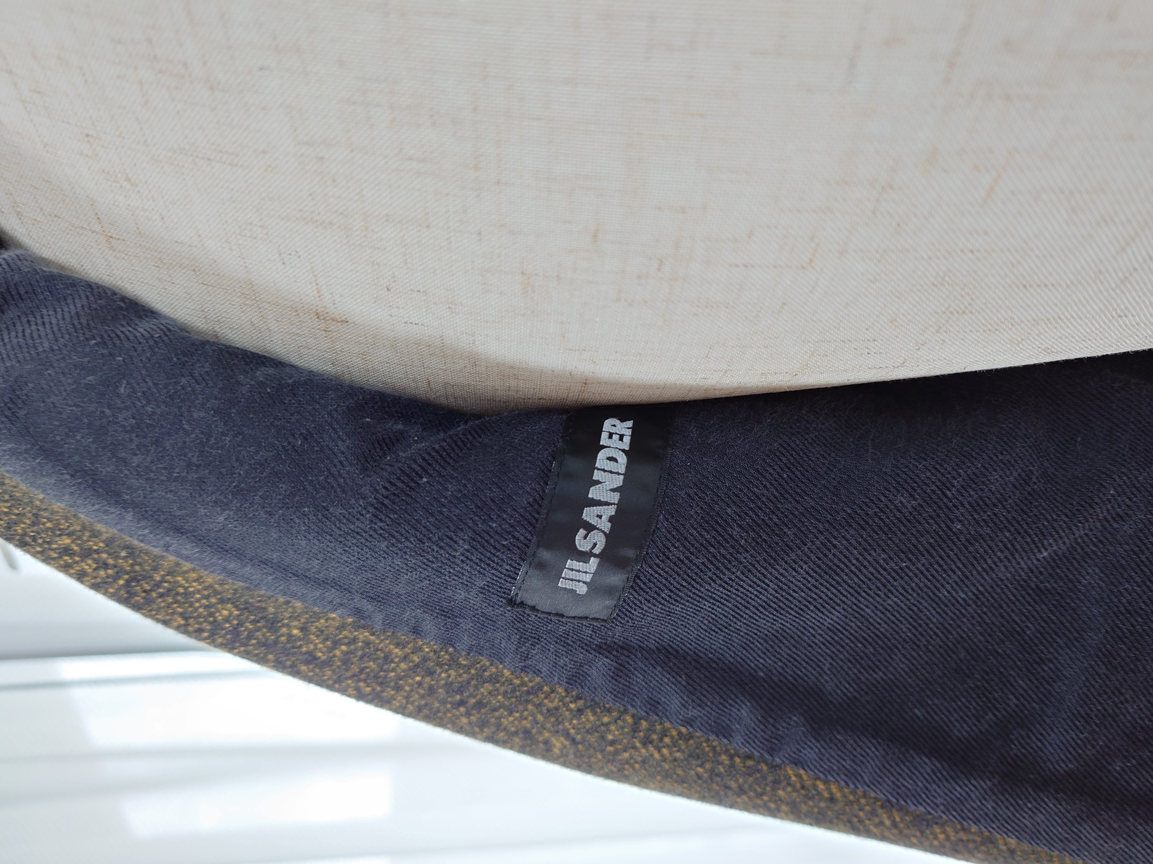 Jil Sander moss green coat — right view